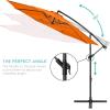 imageBest Choice Products 10ft Offset Hanging Market Patio Umbrella wEasy Tilt Adjustment Polyester Shade 8 Ribs for Backyard Poolside Lawn and GardenOrange