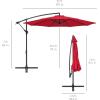 imageBest Choice Products 10ft Offset Hanging Market Patio Umbrella wEasy Tilt Adjustment Polyester Shade 8 Ribs for Backyard Poolside Lawn and GardenRed
