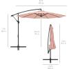 imageBest Choice Products 10ft Offset Hanging Market Patio Umbrella wEasy Tilt Adjustment Polyester Shade 8 Ribs for Backyard Poolside Lawn and GardenRose Quartz