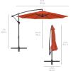 imageBest Choice Products 10ft Offset Hanging Market Patio Umbrella wEasy Tilt Adjustment Polyester Shade 8 Ribs for Backyard Poolside Lawn and GardenRust