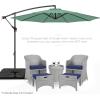imageBest Choice Products 10ft Offset Hanging Market Patio Umbrella wEasy Tilt Adjustment Polyester Shade 8 Ribs for Backyard Poolside Lawn and GardenSeaglass