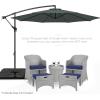 imageBest Choice Products 10ft Offset Hanging Market Patio Umbrella wEasy Tilt Adjustment Polyester Shade 8 Ribs for Backyard Poolside Lawn and GardenSlate
