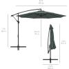 imageBest Choice Products 10ft Offset Hanging Market Patio Umbrella wEasy Tilt Adjustment Polyester Shade 8 Ribs for Backyard Poolside Lawn and GardenSlate