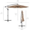 imageBest Choice Products 10ft Offset Hanging Market Patio Umbrella wEasy Tilt Adjustment Polyester Shade 8 Ribs for Backyard Poolside Lawn and GardenTan