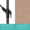 imageBest Choice Products 10ft Offset Hanging Market Patio Umbrella wEasy Tilt Adjustment Polyester Shade 8 Ribs for Backyard Poolside Lawn and GardenTan