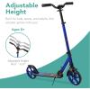 imageBest Choice Products Kids Height Adjustable Kick Scooter for Ages 8 Teen Adult Outdoor Play wCarrying Strap NonSlip Deck Kickstand Mud Guards 220lb Capacity  BlueBlue