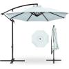 imageBest Choice Products 10ft Offset Hanging Market Patio Umbrella wEasy Tilt Adjustment Polyester Shade 8 Ribs for Backyard Poolside Lawn and GardenBaby Blue