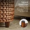 imageBest Choice Products 17quot Round Storage Ottoman WLid Handwoven Water Hyacinth Footstool Accent Side Table Storage Container Plant Stand  ChestnutChestnut