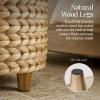 imageBest Choice Products 17quot Round Storage Ottoman WLid Handwoven Water Hyacinth Footstool Accent Side Table Storage Container Plant Stand  ChestnutNatural