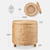 imageBest Choice Products 17quot Round Storage Ottoman WLid Handwoven Water Hyacinth Footstool Accent Side Table Storage Container Plant Stand  ChestnutNatural