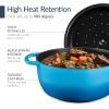 imageBest Choice Products 6Piece Enameled Cast Iron Cookware Set 6QT Dutch Oven WLid 2QT Skillet WLid Grill Pan ampamp Grill Press NonStick Heavy Duty  SageBlue