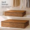 imageBest Choice Products Under Bed Storage Containers WLid Wheels and Handles 2Pack Large Handwoven Water Hyacinth Closet Organizer Shoe Storage Bins MultiPurpose Nesting Baskets  NaturalChestnut