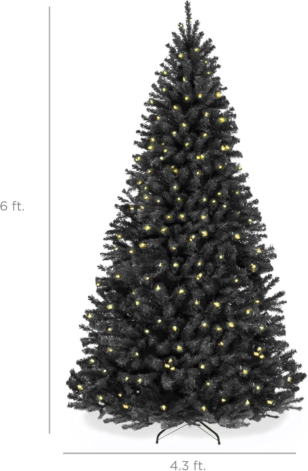 imageBest Choice Products Artificial Frosted Christmas Tree 6ft Premium PreLit Realistic Spruce Holiday Dcor wDense Branches Metal Base  Blue SpruceBlack Spruce