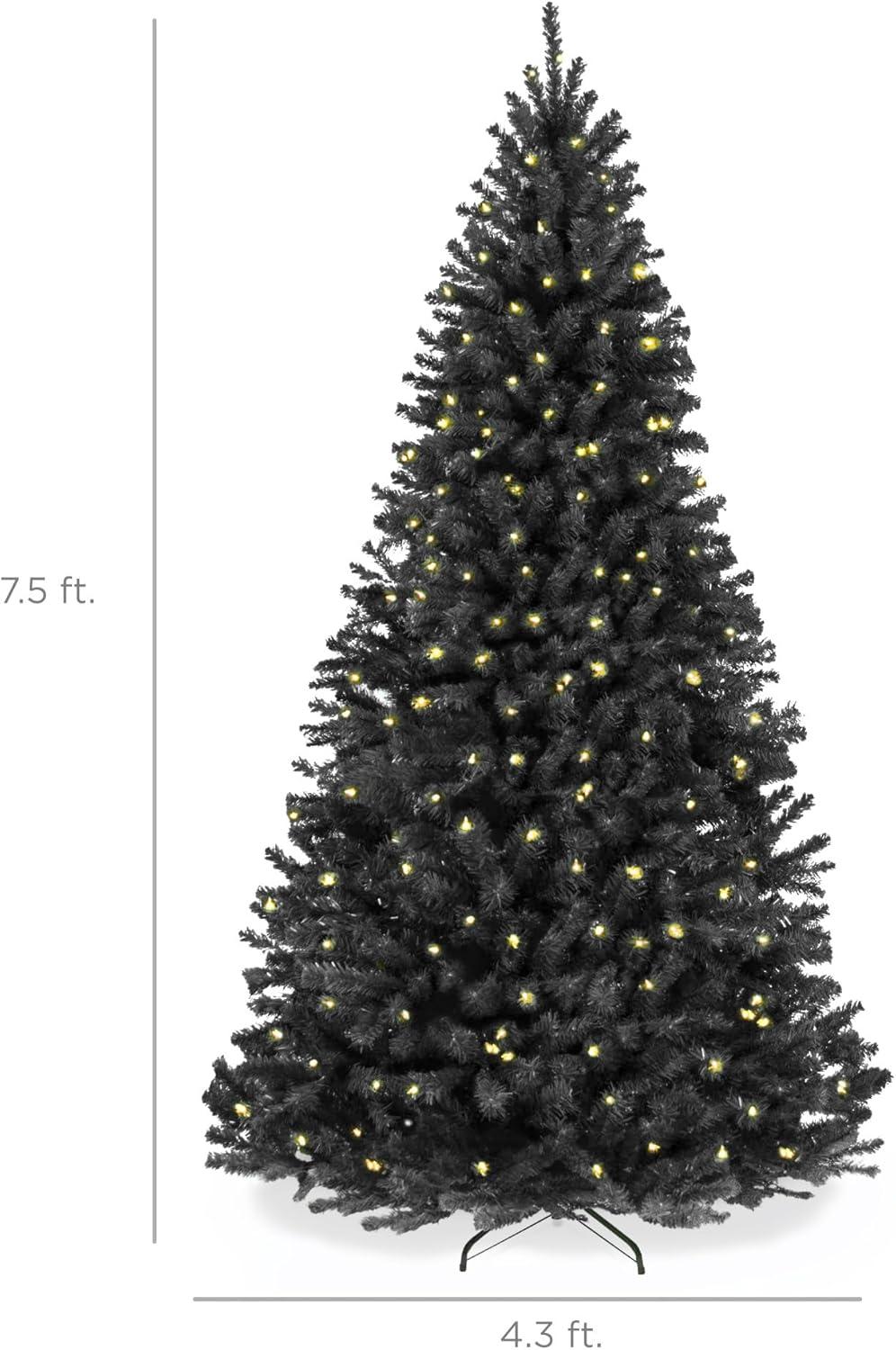 imageBest Choice Products Artificial Frosted Christmas Tree 6ft Premium PreLit Realistic Spruce Holiday Dcor wDense Branches Metal Base  Blue SpruceBlack Spruce