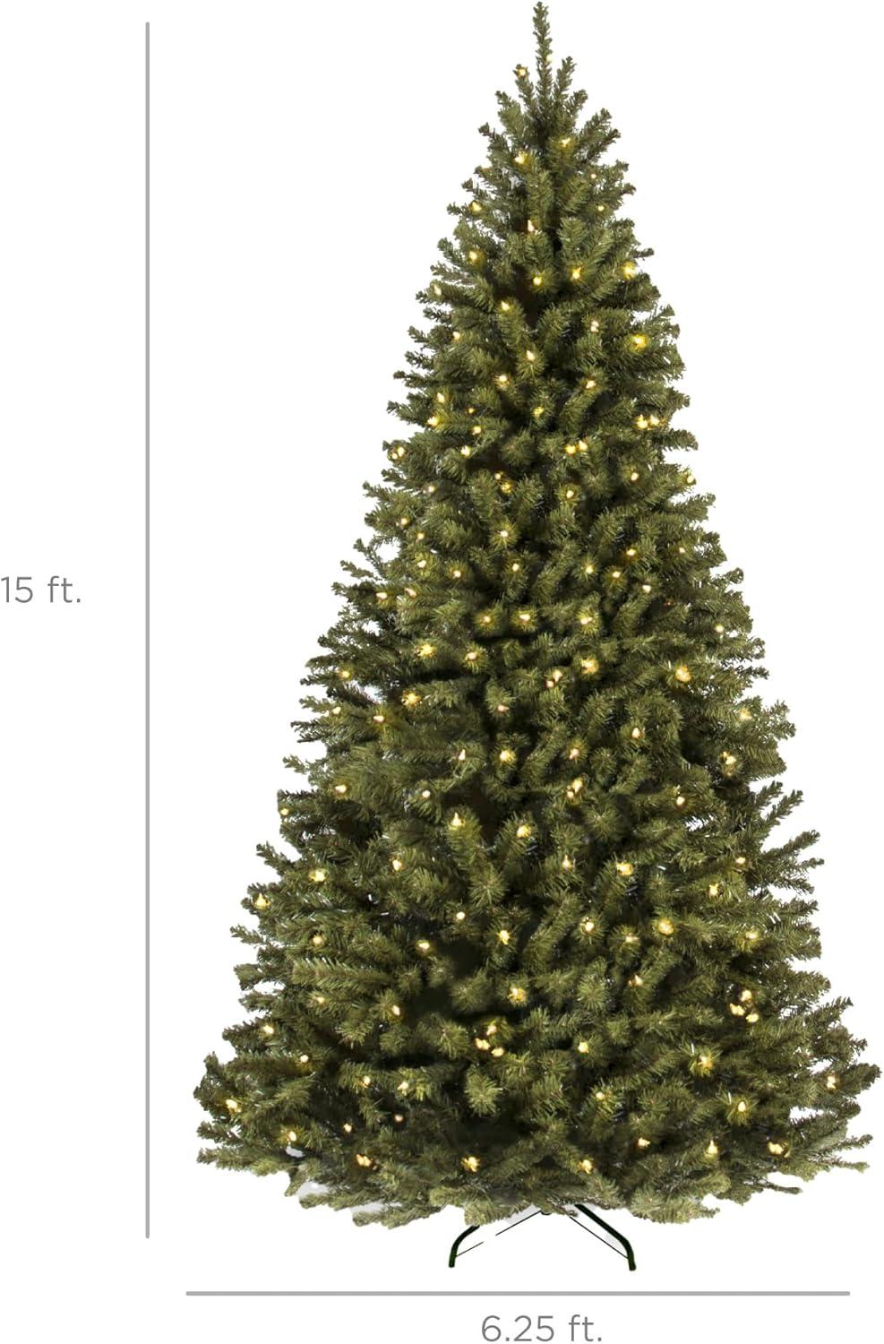 imageBest Choice Products Artificial Frosted Christmas Tree 6ft Premium PreLit Realistic Spruce Holiday Dcor wDense Branches Metal Base  Blue SpruceGreen Spruce