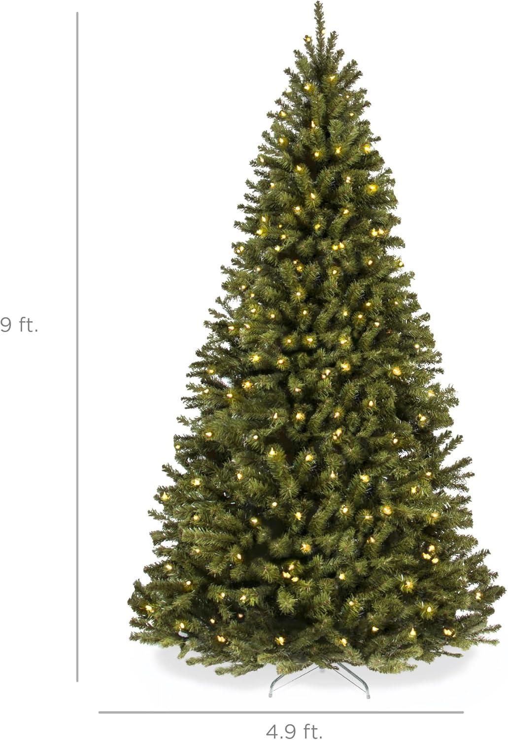 imageBest Choice Products Artificial Frosted Christmas Tree 6ft Premium PreLit Realistic Spruce Holiday Dcor wDense Branches Metal Base  Blue SpruceGreen Spruce