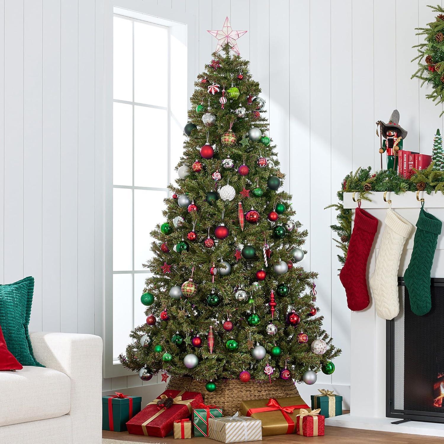 imageBest Choice Products Artificial Frosted Christmas Tree 6ft Premium PreLit Realistic Spruce Holiday Dcor wDense Branches Metal Base  Blue SpruceGreen Spruce