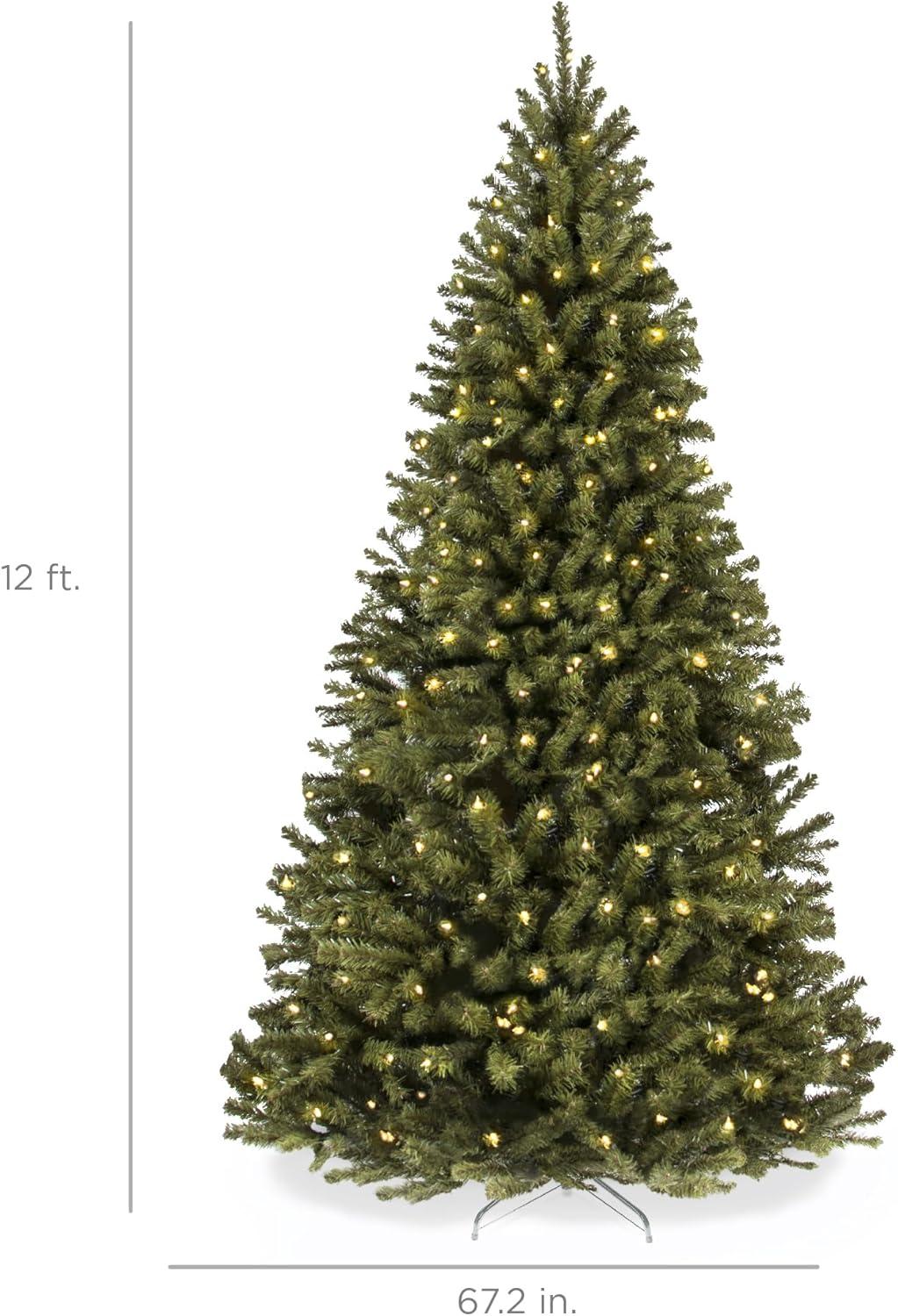 imageBest Choice Products Artificial Frosted Christmas Tree 6ft Premium PreLit Realistic Spruce Holiday Dcor wDense Branches Metal Base  Blue SpruceGreen Spruce