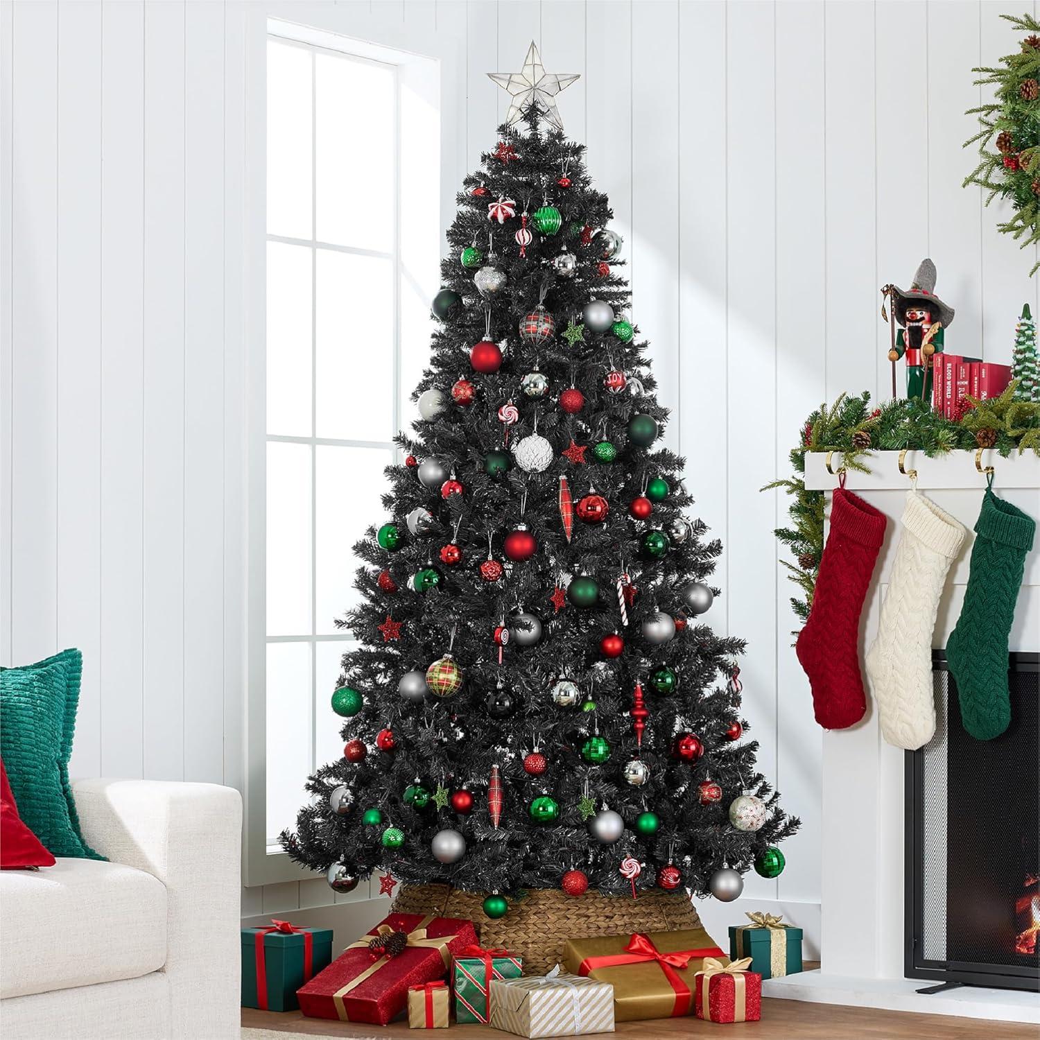 imageBest Choice Products Artificial Frosted Christmas Tree 6ft Premium Unlit Realistic Spruce Holiday Dcor wDense Branches Metal Base  Blue SpruceBlack Spruce