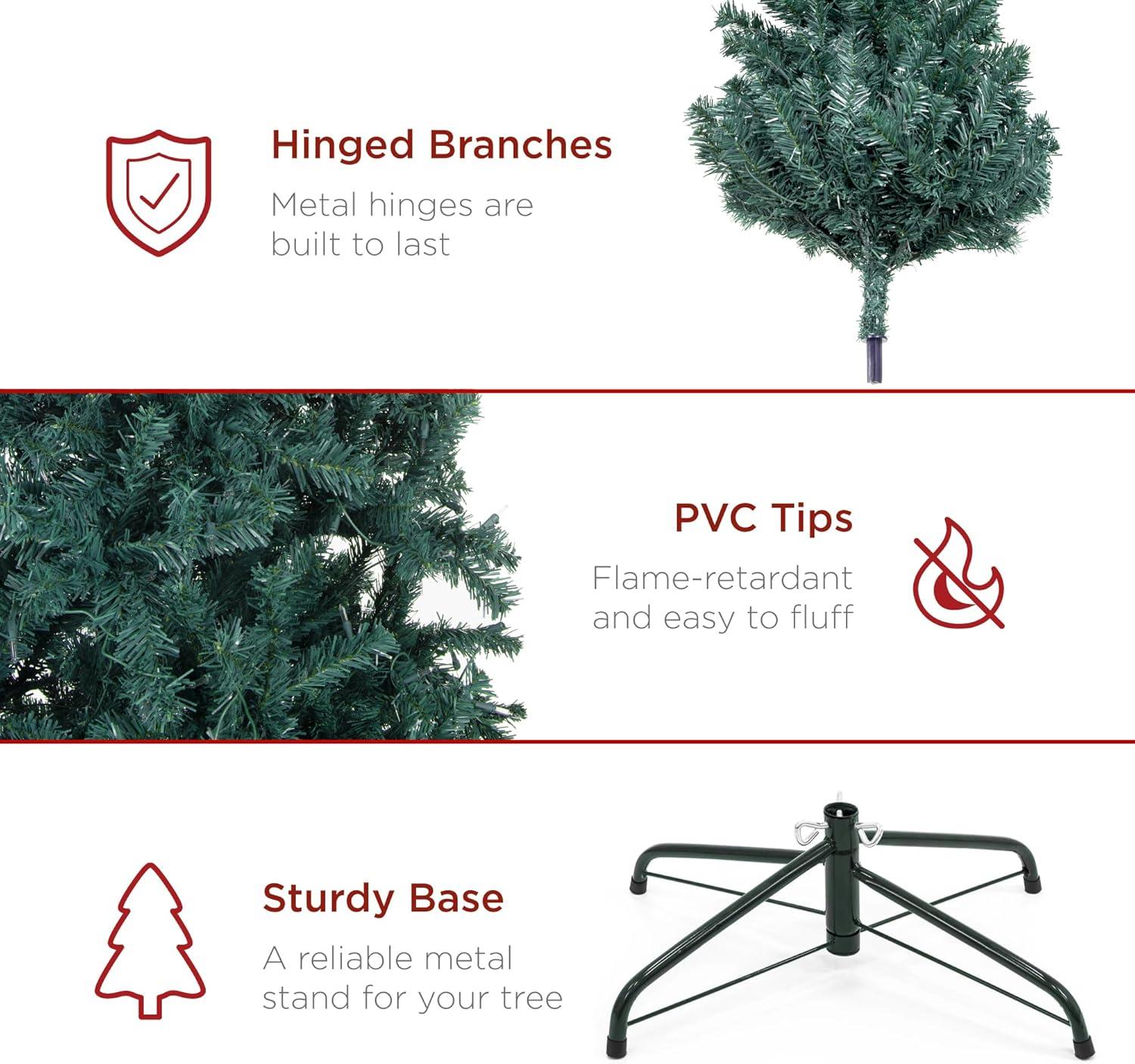 imageBest Choice Products Artificial Frosted Christmas Tree 6ft Premium Unlit Realistic Spruce Holiday Dcor wDense Branches Metal Base  Blue SpruceBlue Spruce