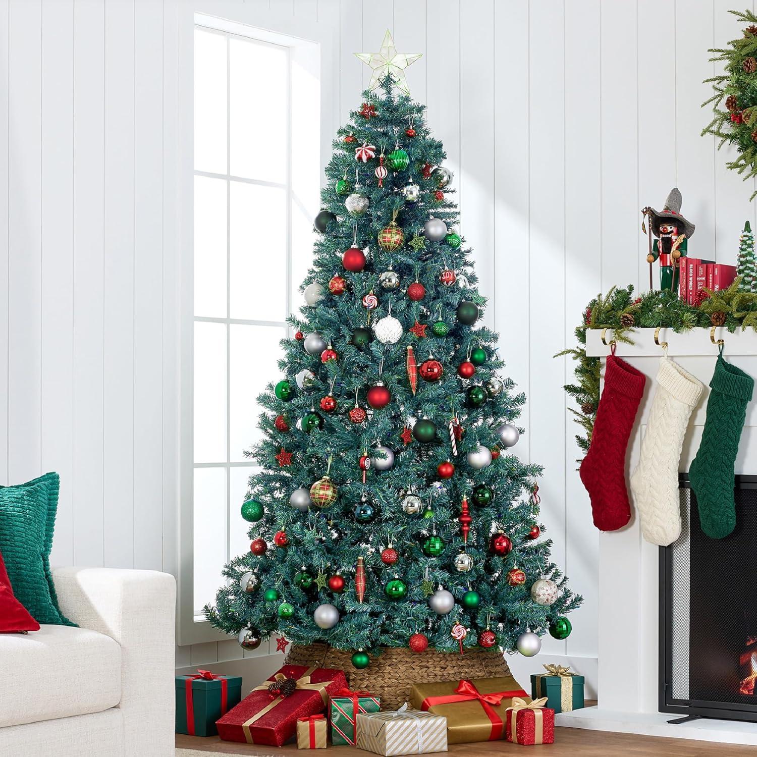 imageBest Choice Products Artificial Frosted Christmas Tree 6ft Premium Unlit Realistic Spruce Holiday Dcor wDense Branches Metal Base  Blue SpruceBlue Spruce