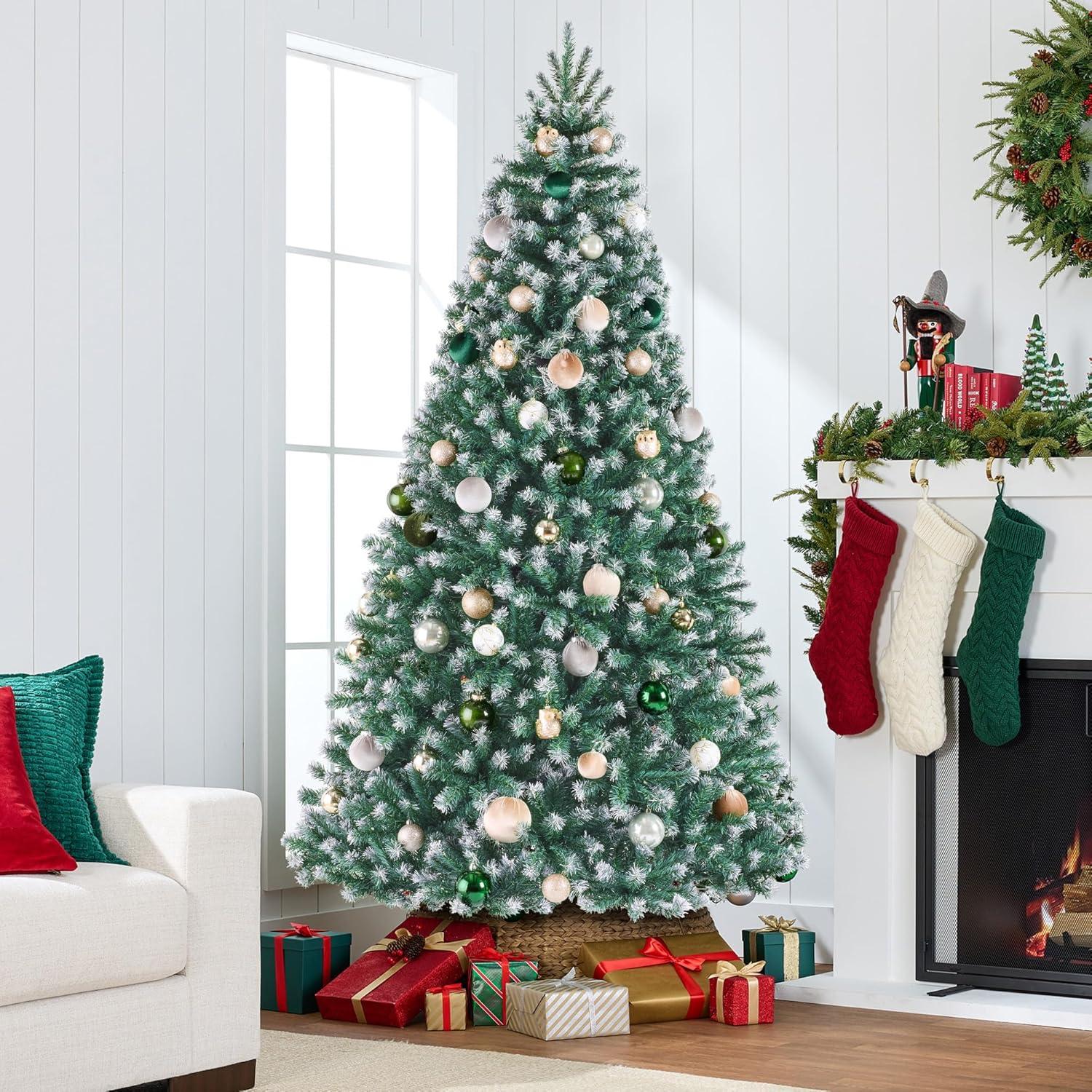 imageBest Choice Products Artificial Frosted Christmas Tree 6ft Premium Unlit Realistic Spruce Holiday Dcor wDense Branches Metal Base  Blue SpruceFrosted Blue Spruce