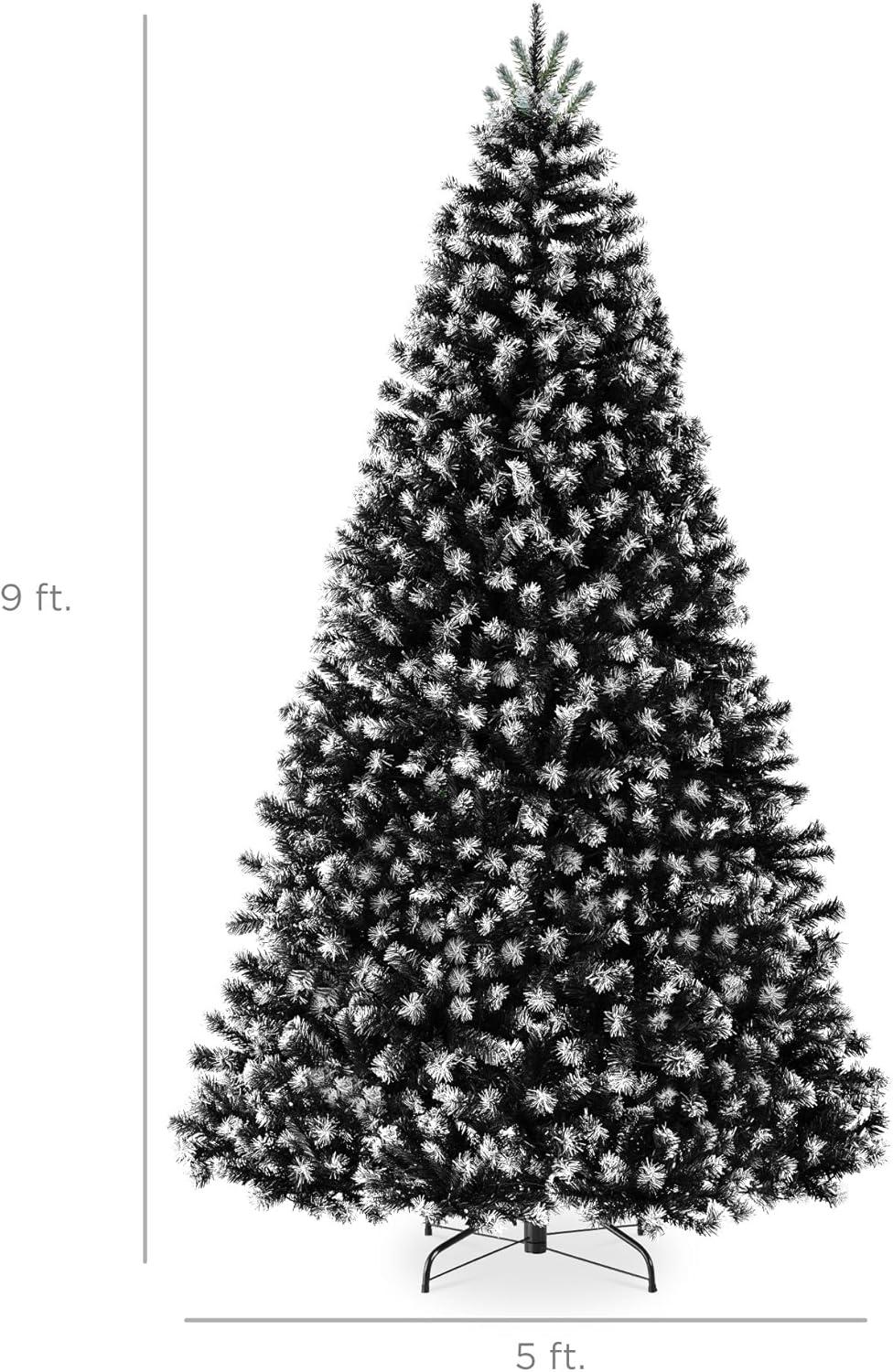 imageBest Choice Products Artificial Frosted Christmas Tree 6ft Premium Unlit Realistic Spruce Holiday Dcor wDense Branches Metal Base  Blue SpruceFrosted Black Spruce