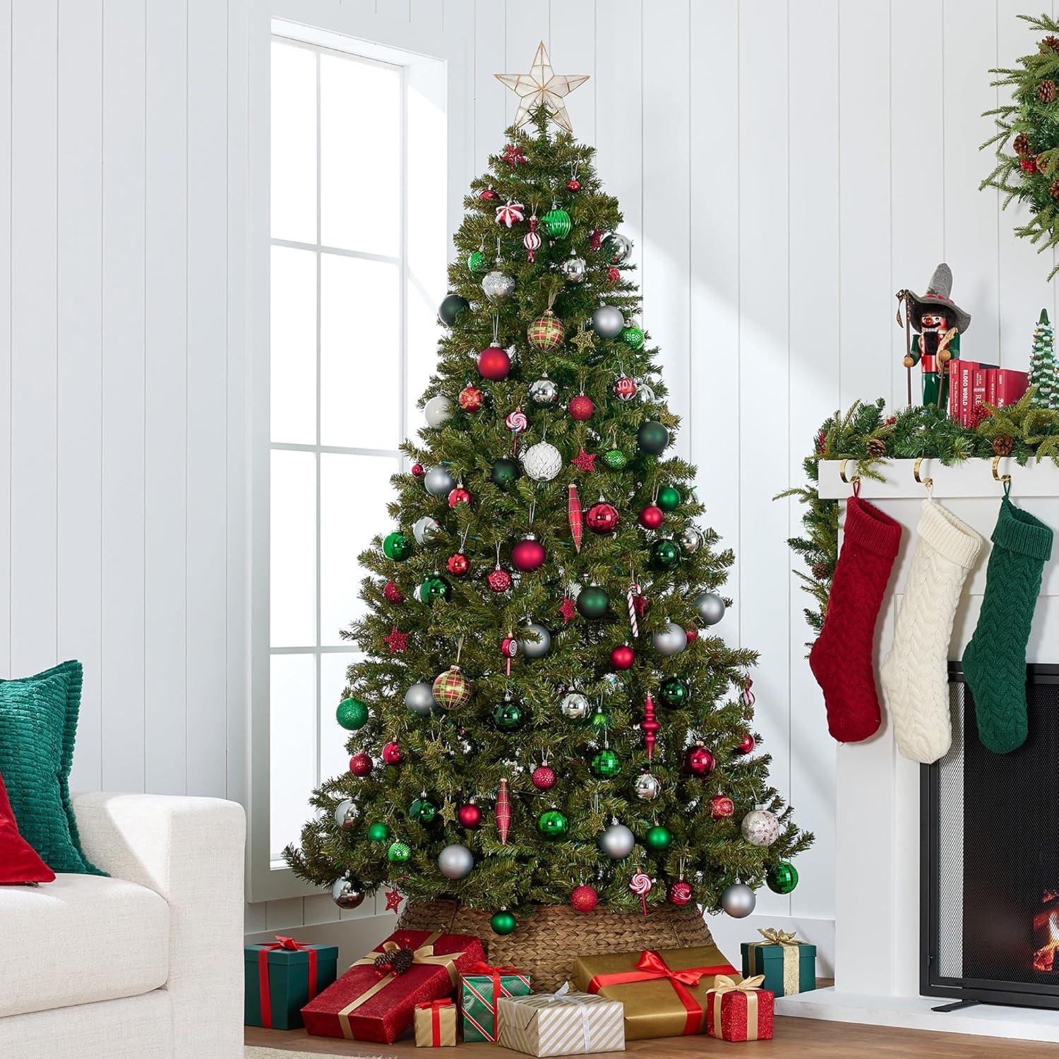 imageBest Choice Products Artificial Frosted Christmas Tree 6ft Premium Unlit Realistic Spruce Holiday Dcor wDense Branches Metal Base  Blue SpruceGreen Spruce