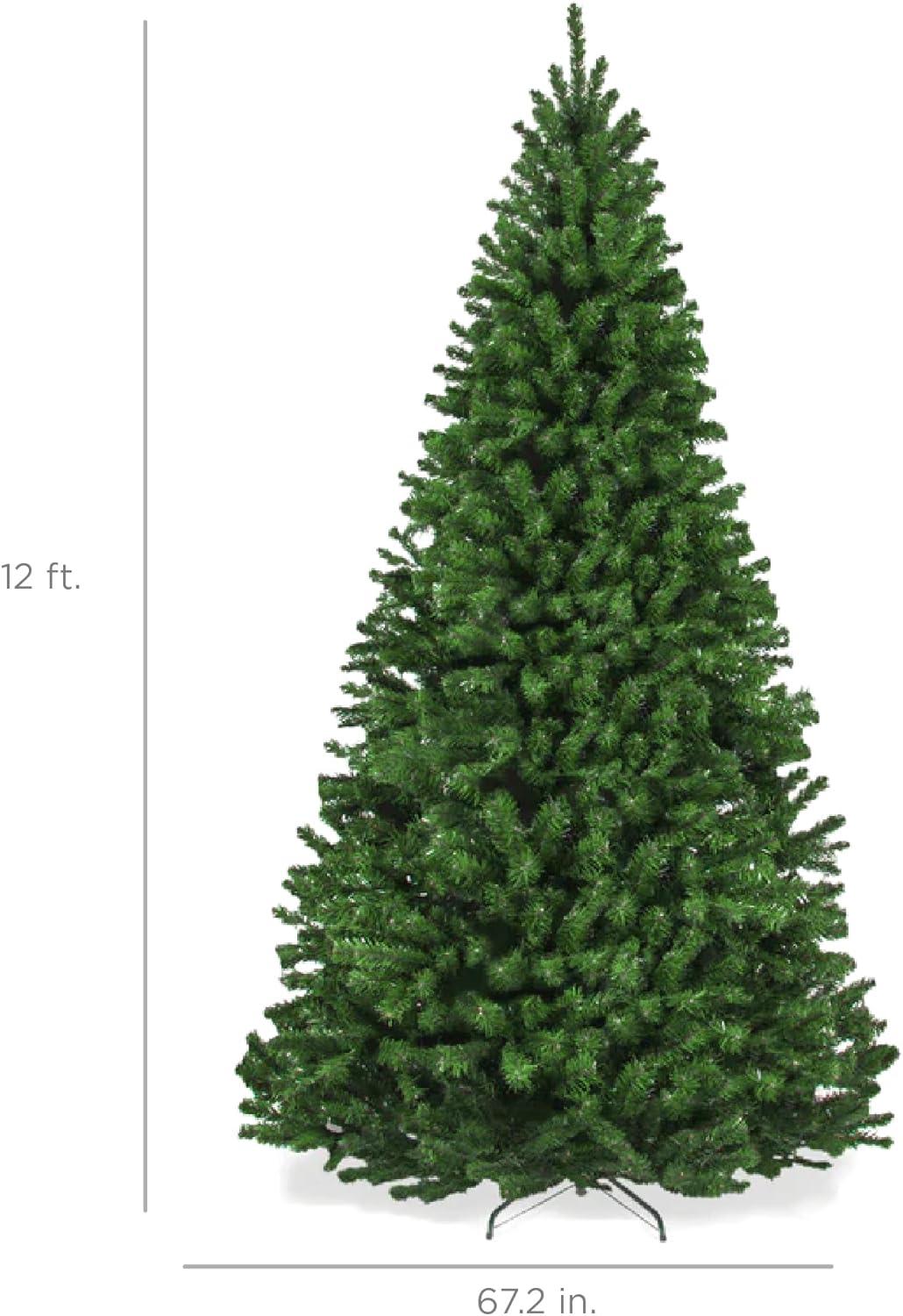 imageBest Choice Products Artificial Frosted Christmas Tree 6ft Premium Unlit Realistic Spruce Holiday Dcor wDense Branches Metal Base  Blue SpruceGreen Spruce
