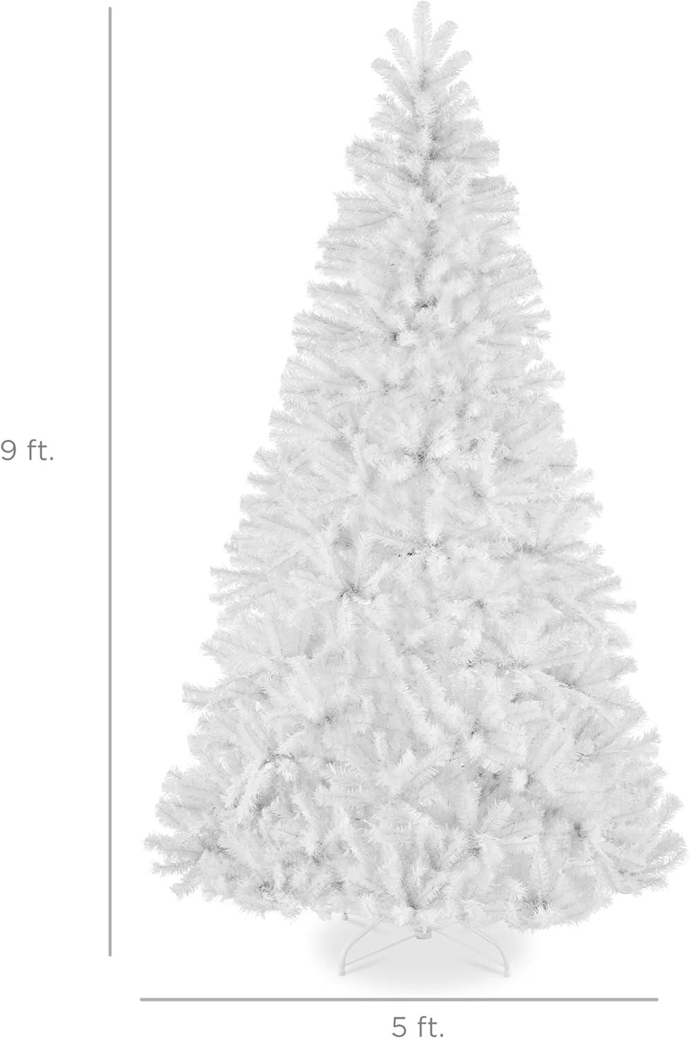 imageBest Choice Products Artificial Frosted Christmas Tree 6ft Premium Unlit Realistic Spruce Holiday Dcor wDense Branches Metal Base  Blue SpruceWhite Spruce