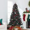 imageBest Choice Products Artificial Frosted Christmas Tree 6ft Premium PreLit Realistic Spruce Holiday Dcor wDense Branches Metal Base  Blue SpruceBlack Spruce