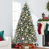 imageBest Choice Products Artificial Frosted Christmas Tree 6ft Premium PreLit Realistic Spruce Holiday Dcor wDense Branches Metal Base  Blue SpruceBlue Spruce  Frosted