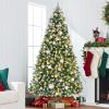 imageBest Choice Products Artificial Frosted Christmas Tree 6ft Premium PreLit Realistic Spruce Holiday Dcor wDense Branches Metal Base  Blue SpruceGreen Spruce  Frosted