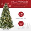 imageBest Choice Products Artificial Frosted Christmas Tree 6ft Premium PreLit Realistic Spruce Holiday Dcor wDense Branches Metal Base  Blue SpruceGreen Spruce  Frosted