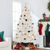 imageBest Choice Products Artificial Frosted Christmas Tree 6ft Premium PreLit Realistic Spruce Holiday Dcor wDense Branches Metal Base  Blue SpruceWhite Spruce