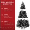 imageBest Choice Products Artificial Frosted Christmas Tree 6ft Premium Unlit Realistic Spruce Holiday Dcor wDense Branches Metal Base  Blue SpruceFrosted Black Spruce