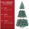 imageBest Choice Products Artificial Frosted Christmas Tree 6ft Premium Unlit Realistic Spruce Holiday Dcor wDense Branches Metal Base  Blue SpruceFrosted Blue Spruce