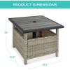 imageBest Choice Products Wicker Side Table with Umbrella Hole Square PE Rattan Outdoor End Table for Patio Garden Poolside Deck wUVResistant Frame Storage Space  BrownGrey