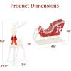 imageBest Choice Products XL Lighted Christmas 5ft Reindeer ampamp Sleigh Holiday Outdoor Yard Decoration Set w 265 LED Lights Stakes Zip Ties  GoldWhite  Extra Large