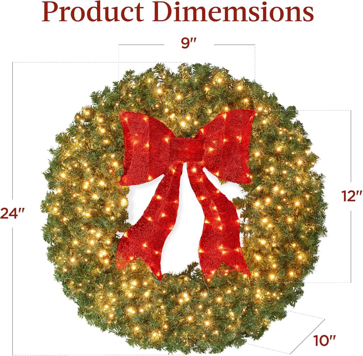 imageBest Choice Products 36in PreLit Christmas Wreath wBerries ampamp Pinecones Large Artificial IndoorOutdoor Decor for Door Mantel wRed Bow PluginGreen Spruce