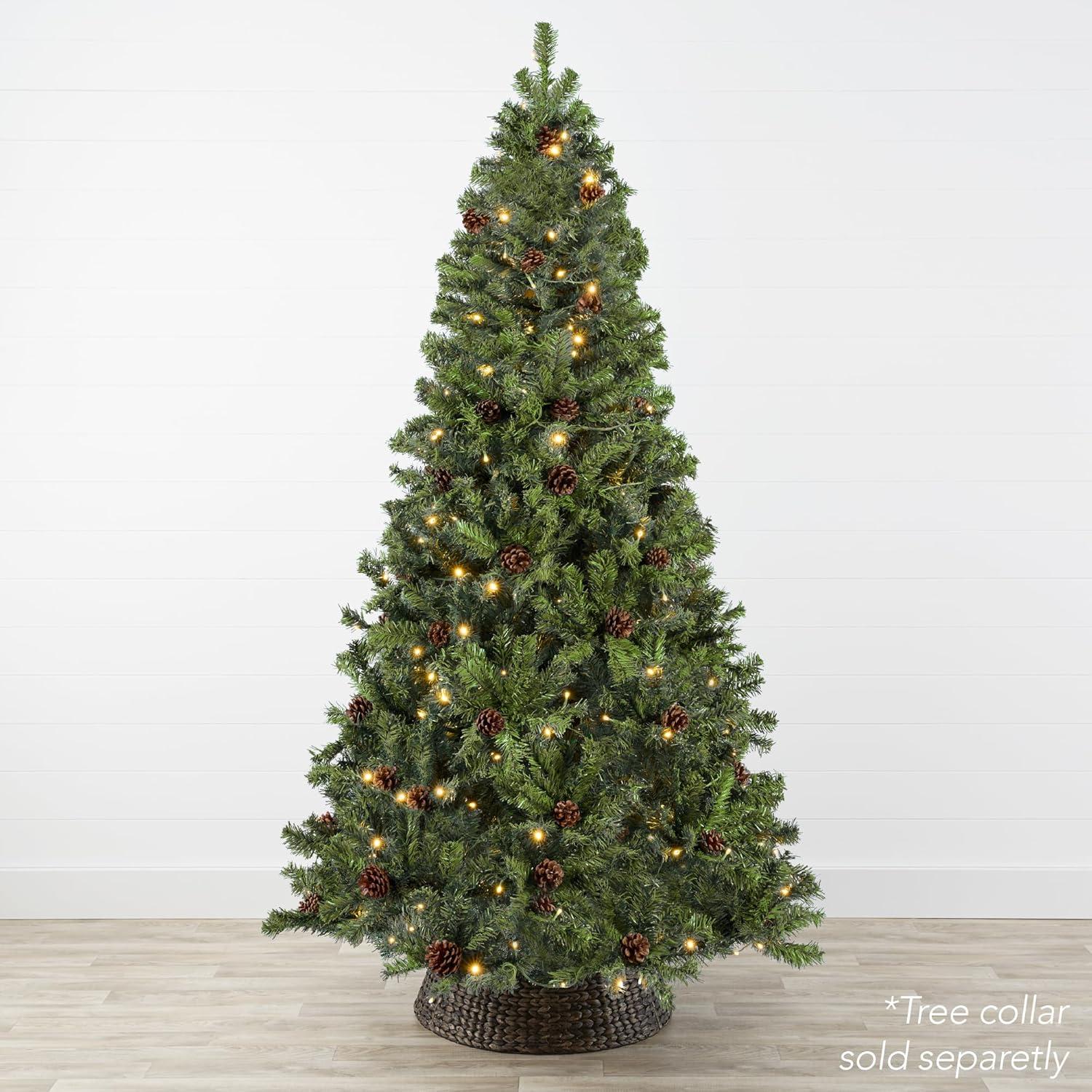 imageBest Choice Products 6ft PreLit PreDecorated Pine Artificial Christmas Tree w 1000 Flocked Frosted Tips 59 Pinecones 250 Lights Base  Blue SpruceGreen