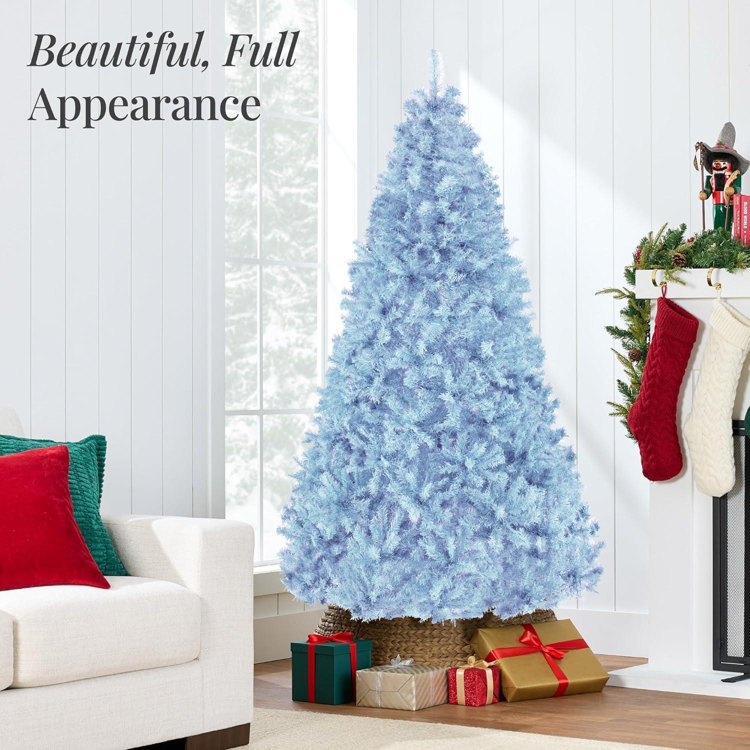 imageBest Choice Products Artificial Christmas Tree 6ft Premium Unlit Pine Design Dense Branches Realistic Holiday Dcor wEasy Assembly  Frosted PineBaby Blue