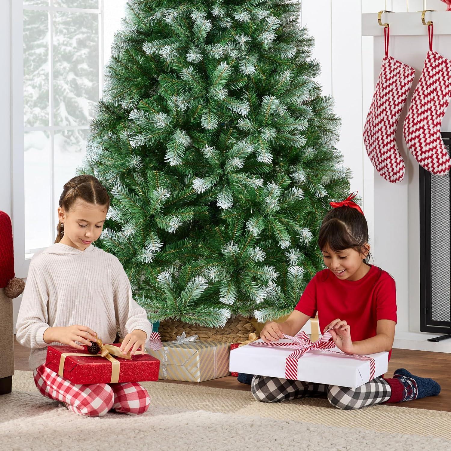 imageBest Choice Products Artificial Christmas Tree 6ft Premium Unlit Pine Design Dense Branches Realistic Holiday Dcor wEasy Assembly  Frosted PineFrosted Pine