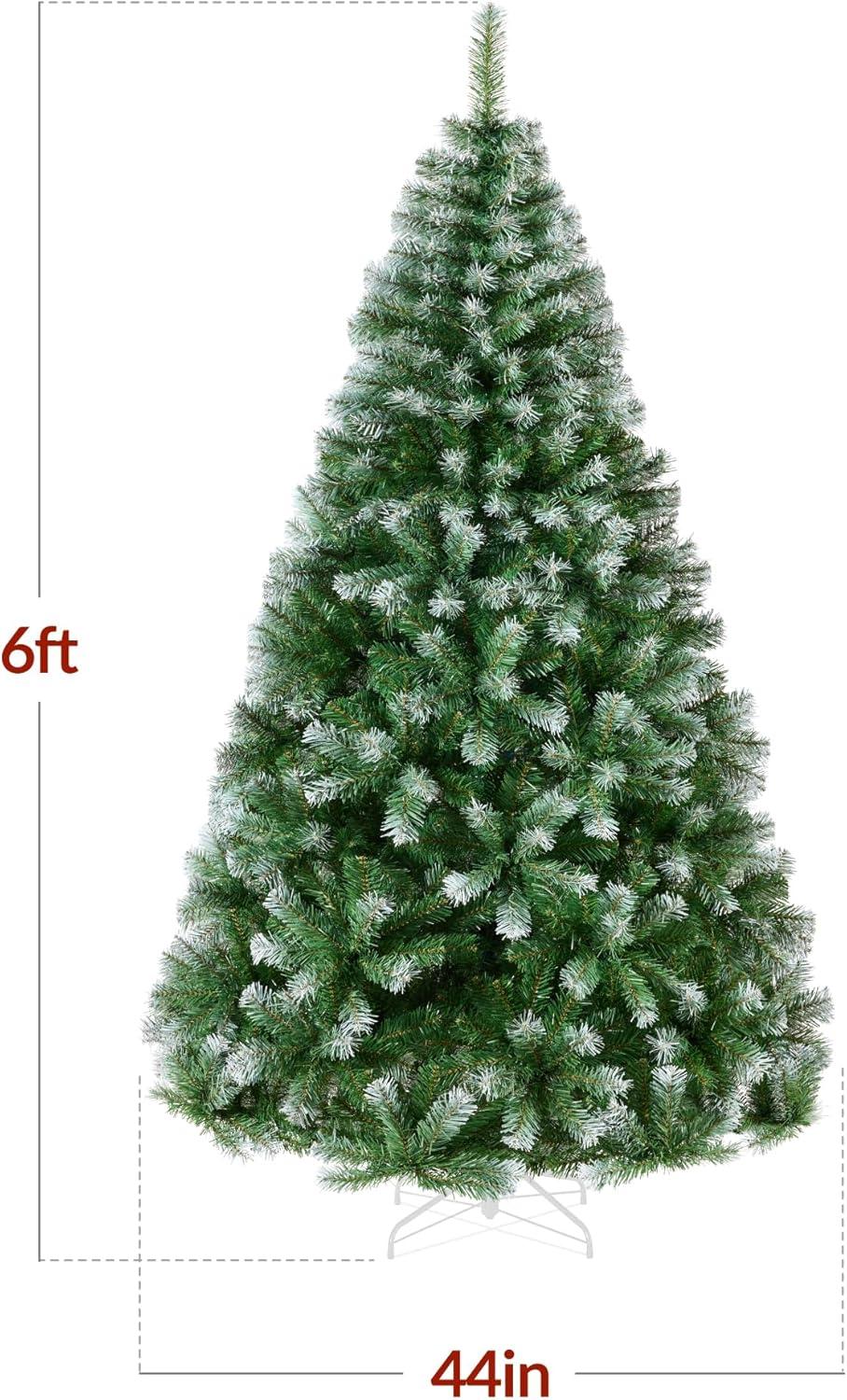 imageBest Choice Products Artificial Christmas Tree 6ft Premium Unlit Pine Design Dense Branches Realistic Holiday Dcor wEasy Assembly  Frosted PineFrosted Pine