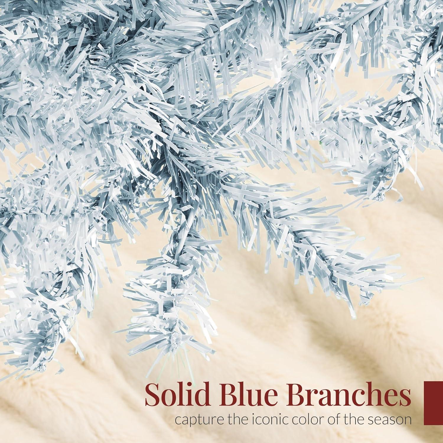 imageBest Choice Products Artificial Christmas Tree 6ft Premium Unlit Pine Design Dense Branches Realistic Holiday Dcor wEasy Assembly  Frosted PineIce Blue