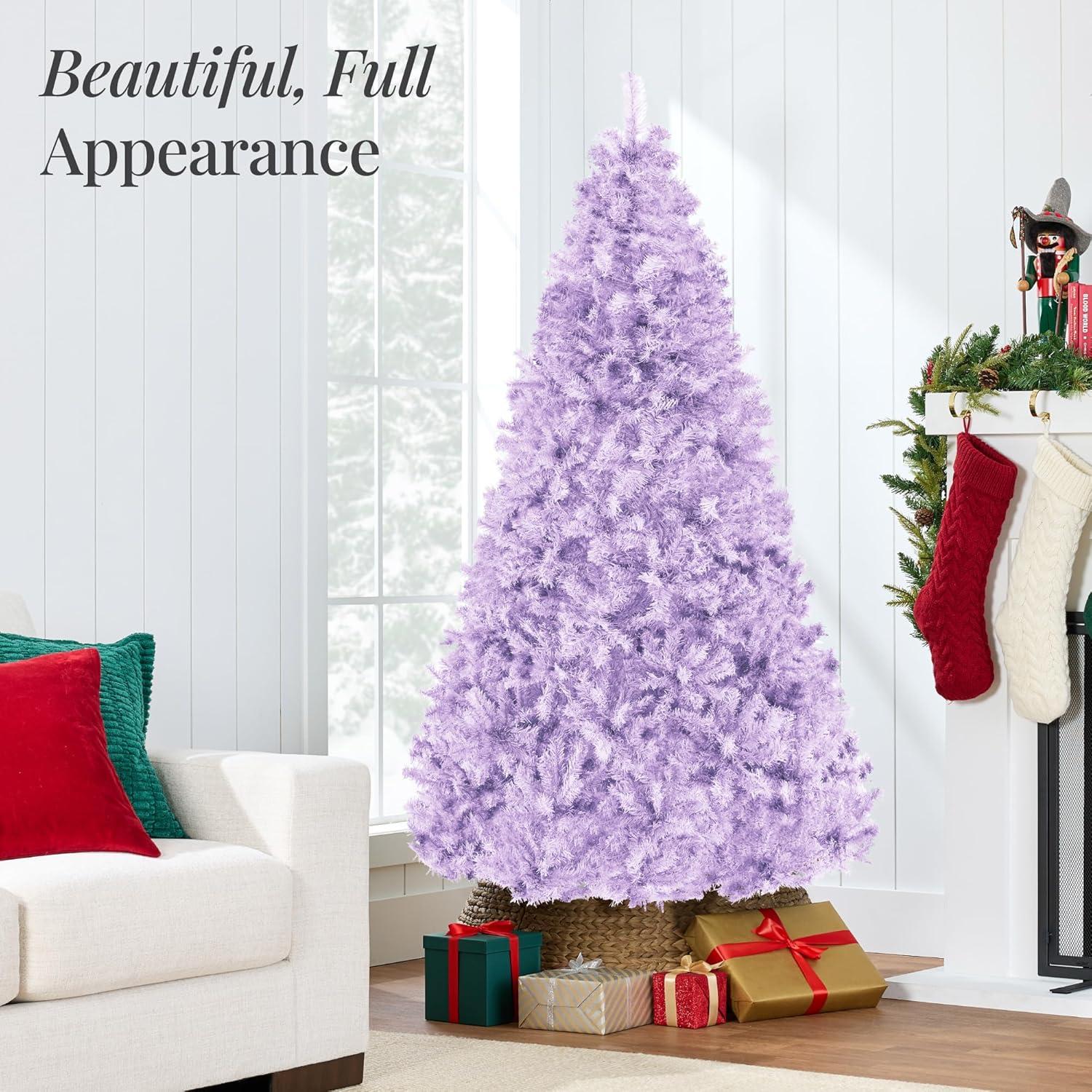 imageBest Choice Products Artificial Christmas Tree 6ft Premium Unlit Pine Design Dense Branches Realistic Holiday Dcor wEasy Assembly  Frosted PineLavender
