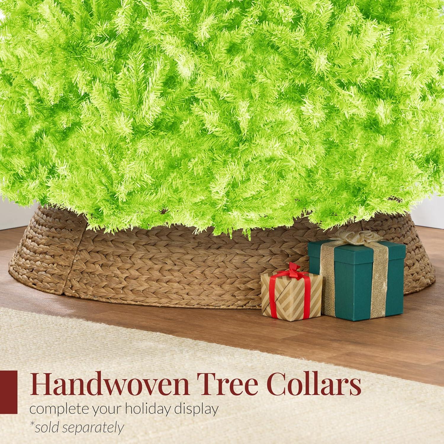 imageBest Choice Products Artificial Christmas Tree 6ft Premium Unlit Pine Design Dense Branches Realistic Holiday Dcor wEasy Assembly  Frosted PineLime Green