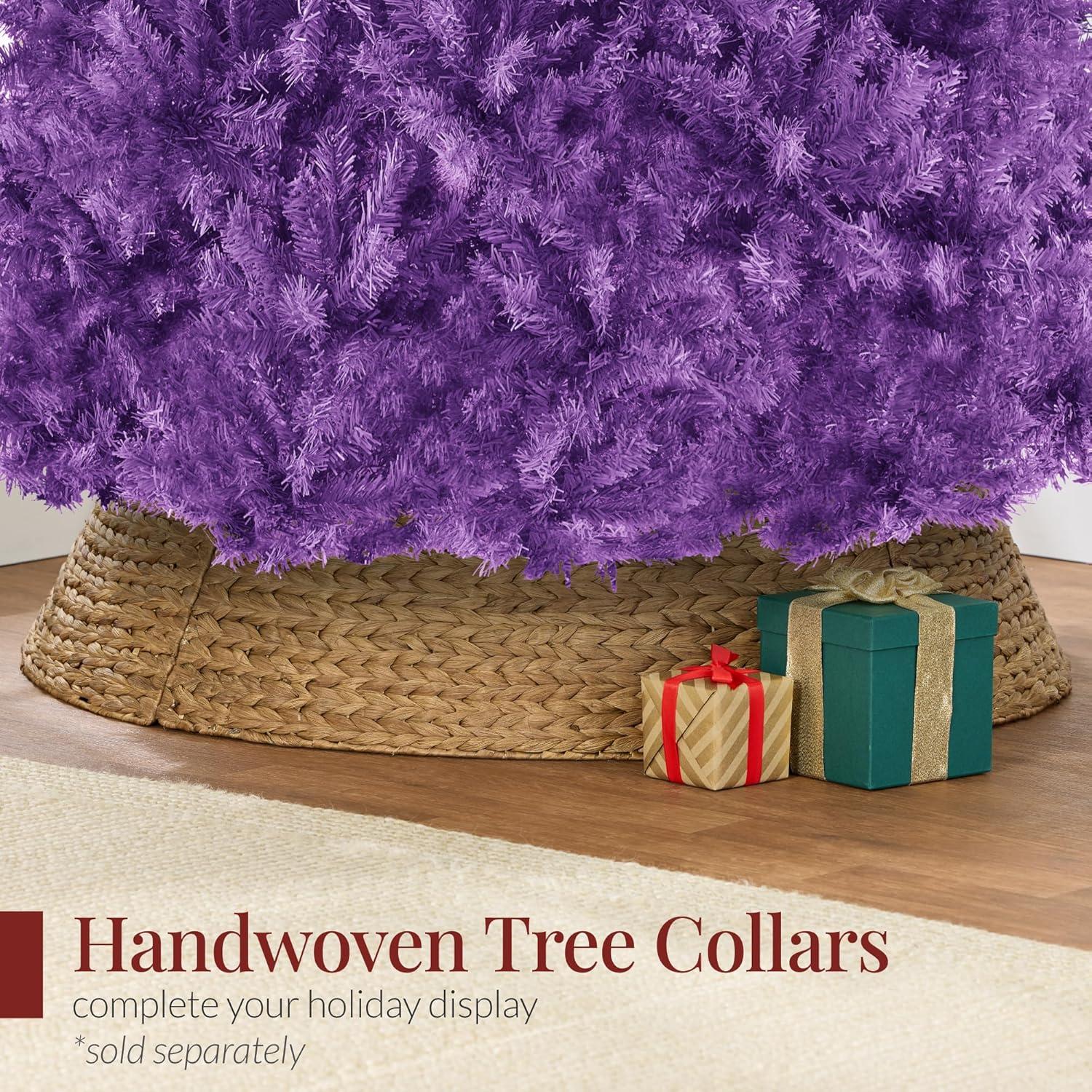 imageBest Choice Products Artificial Christmas Tree 6ft Premium Unlit Pine Design Dense Branches Realistic Holiday Dcor wEasy Assembly  Frosted PinePurple