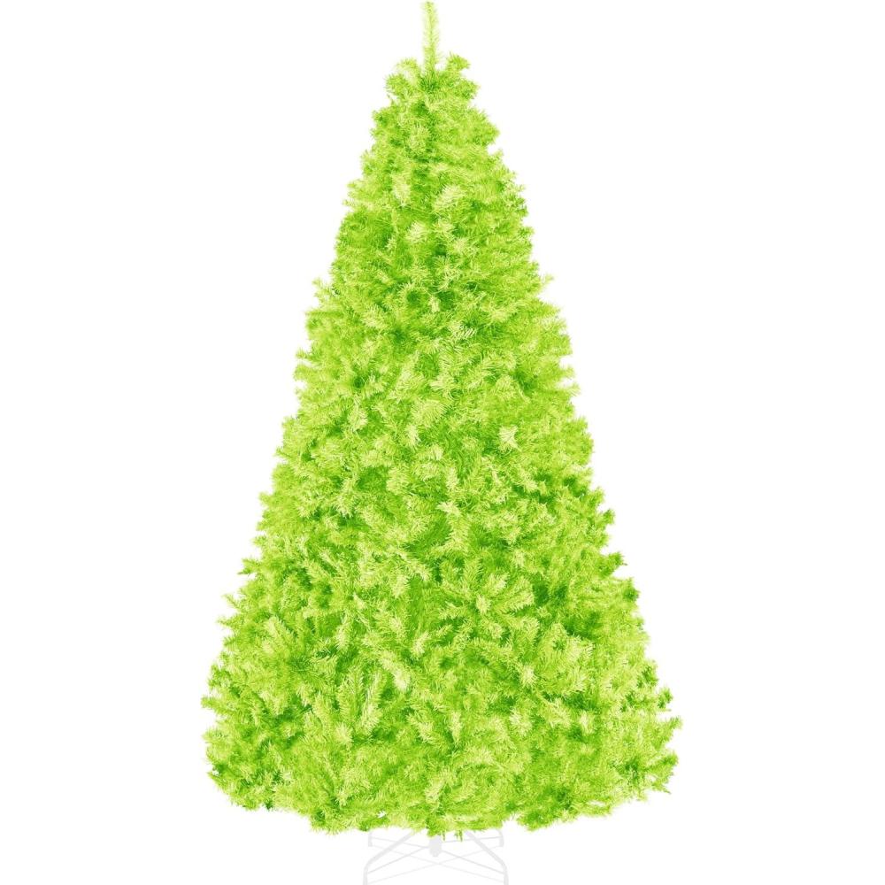 imageBest Choice Products Artificial Christmas Tree 6ft Premium Unlit Pine Design Dense Branches Realistic Holiday Dcor wEasy Assembly  Frosted PineLime Green