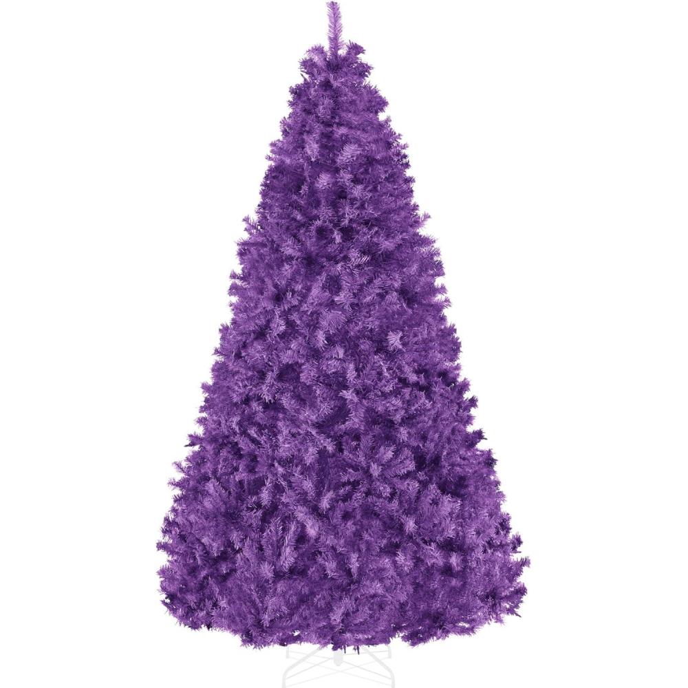 imageBest Choice Products Artificial Christmas Tree 6ft Premium Unlit Pine Design Dense Branches Realistic Holiday Dcor wEasy Assembly  Frosted PinePurple